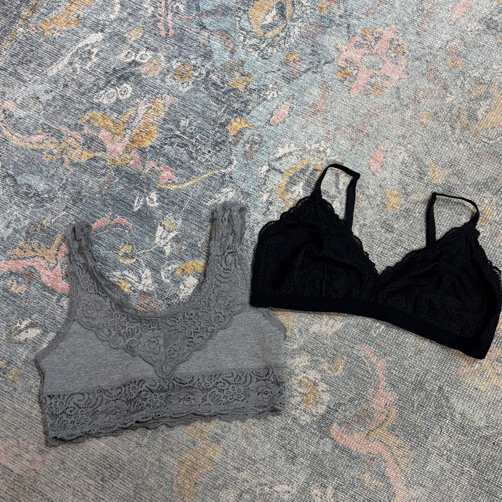 Zenana Outfitters Lace Bandeau Gray bundle